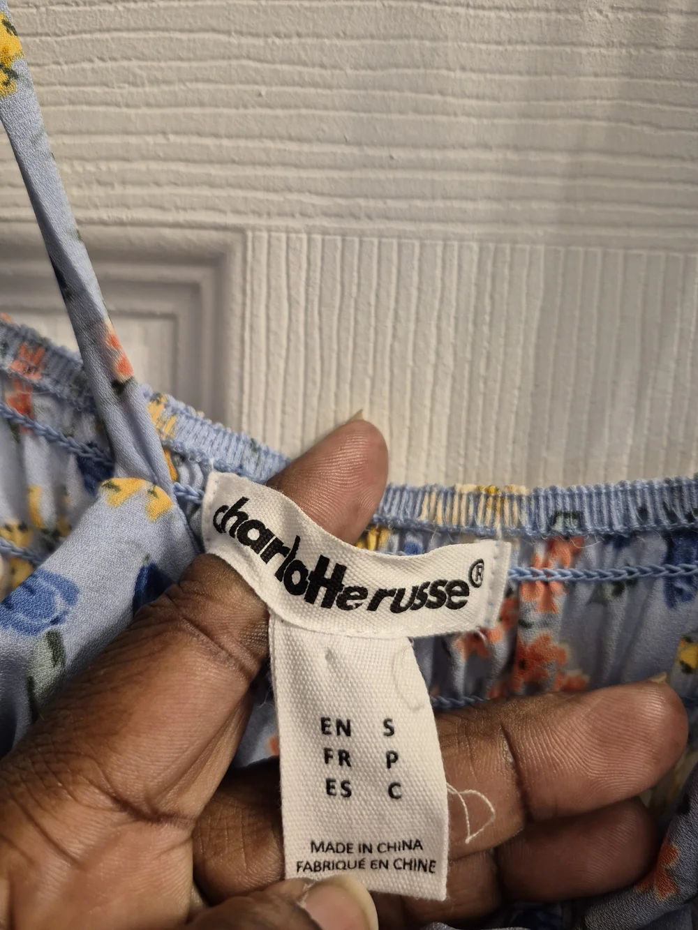 Charlotte Russe Blue Floral Tiered Ruffle Maxi Sundress Bohemian Small - Picture 6 of 7